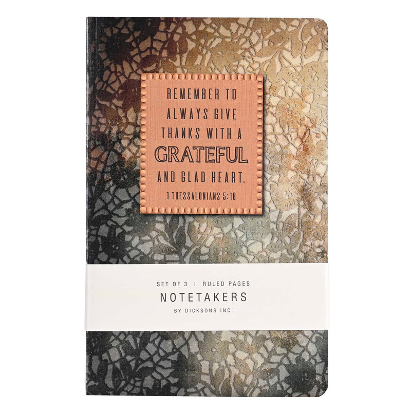 Thanks with a Grateful Heart Notebook Set, 3 Books