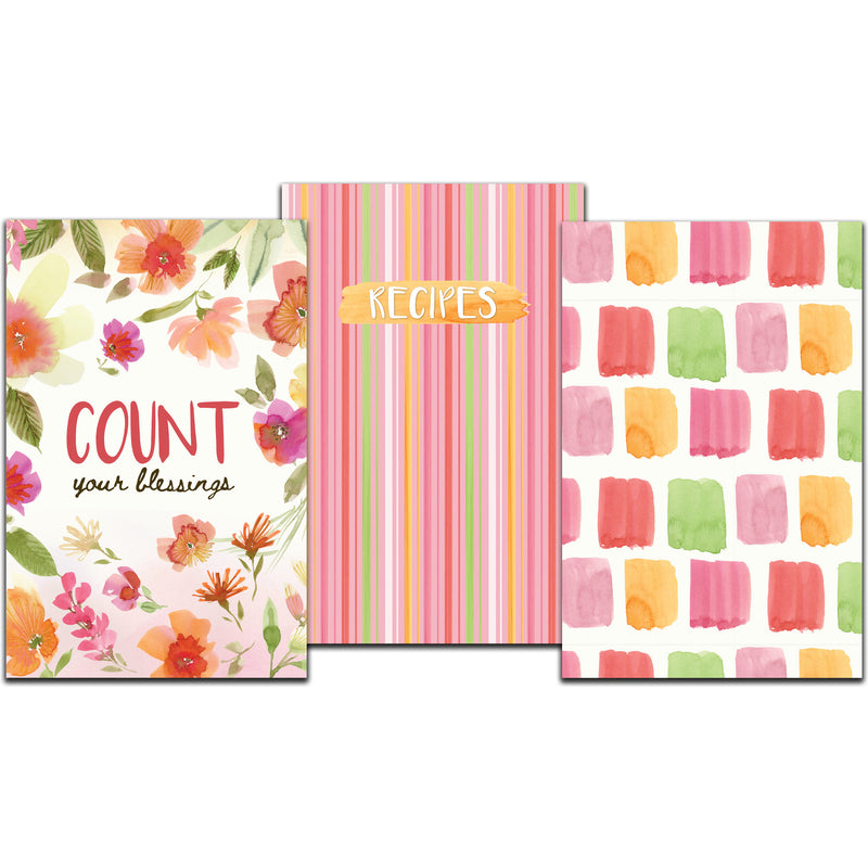 Count Your Blessings and Recipes Notebook Set, 3 Books