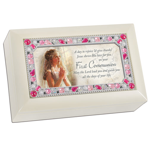 Girl’s First Communion Petite Music Box, Jesus Loves Me