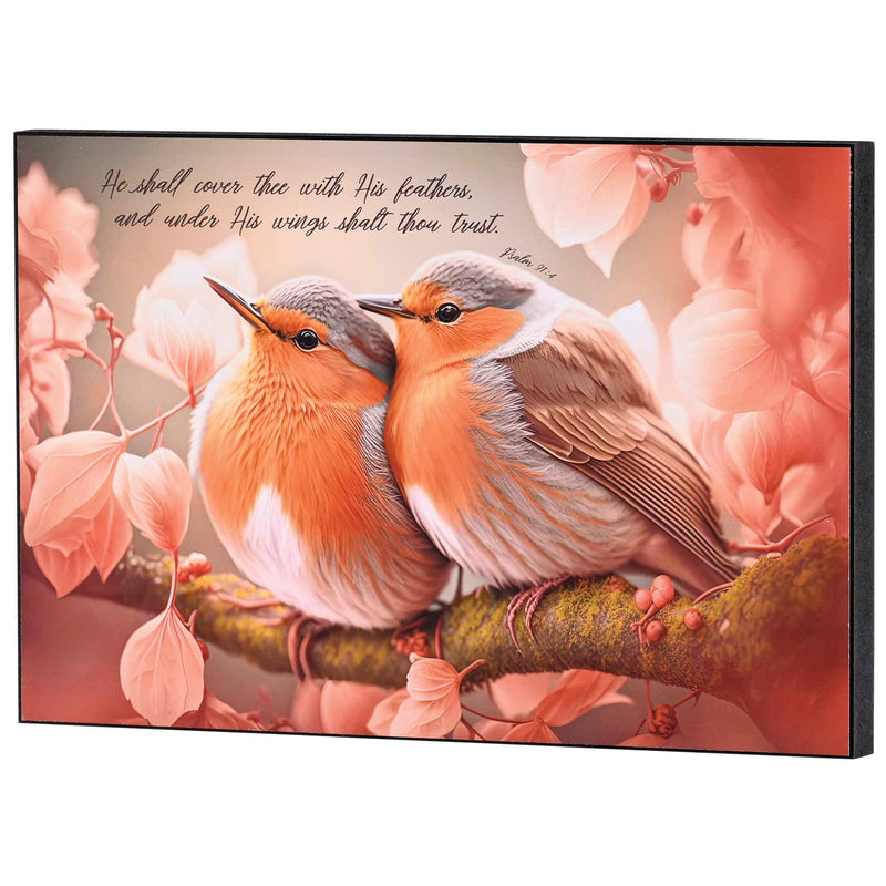 He Shall Cover Thee Psalm 91:4 Wall Plaque