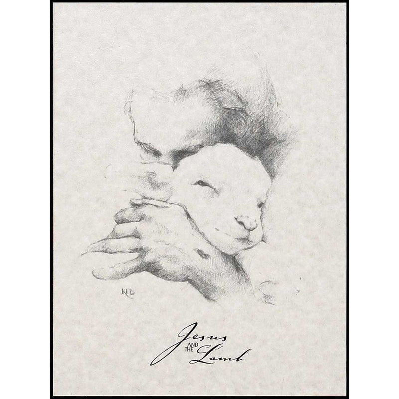 Jesus and the Lamb by Katherine Brown Wall Plaque