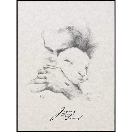 Jesus and the Lamb by Katherine Brown Wall Plaque