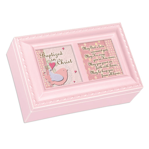 Baptized in Christ Girl’s Pink Photo Music Box