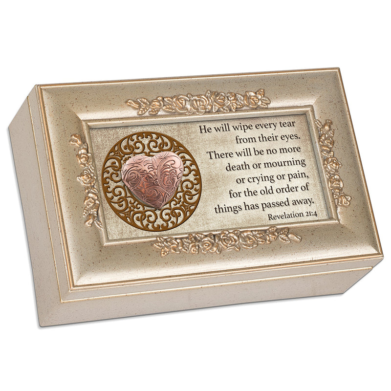 Revelation 21:4 Memorial Music Box with Heart Locket