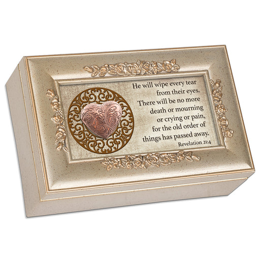 Revelation 21:4 Memorial Music Box with Heart Locket