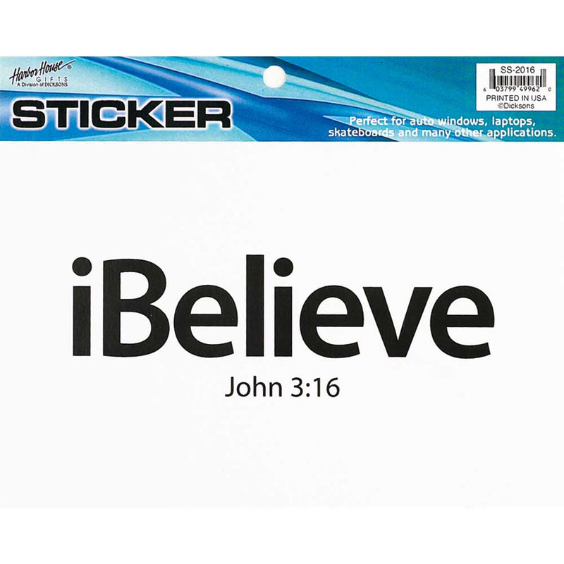 iBelieve John 3:16 Mylar Window Sticker