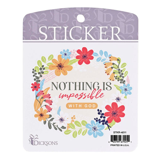 Nothing Is Impossible with God Floral Sticker