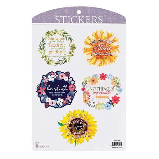 Flowers with Scripture Christian Sticker Sheet
