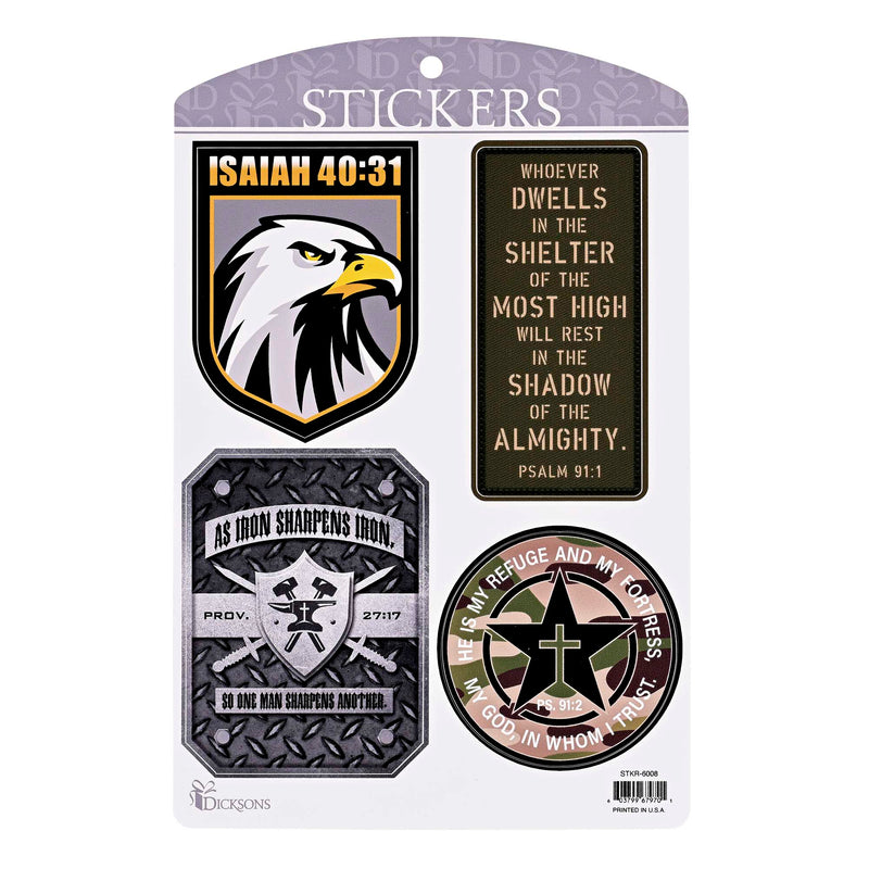 Military-Inspired Scripture Christian Sticker Sheet