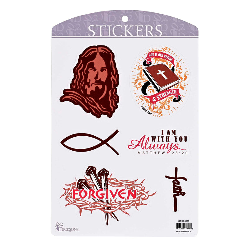 Christian Symbols and Jesus Religious Sticker Sheet