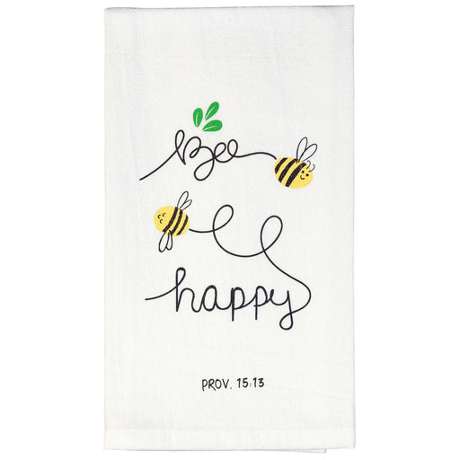 Bee Happy Cotton Flour Sack Kitchen Towel