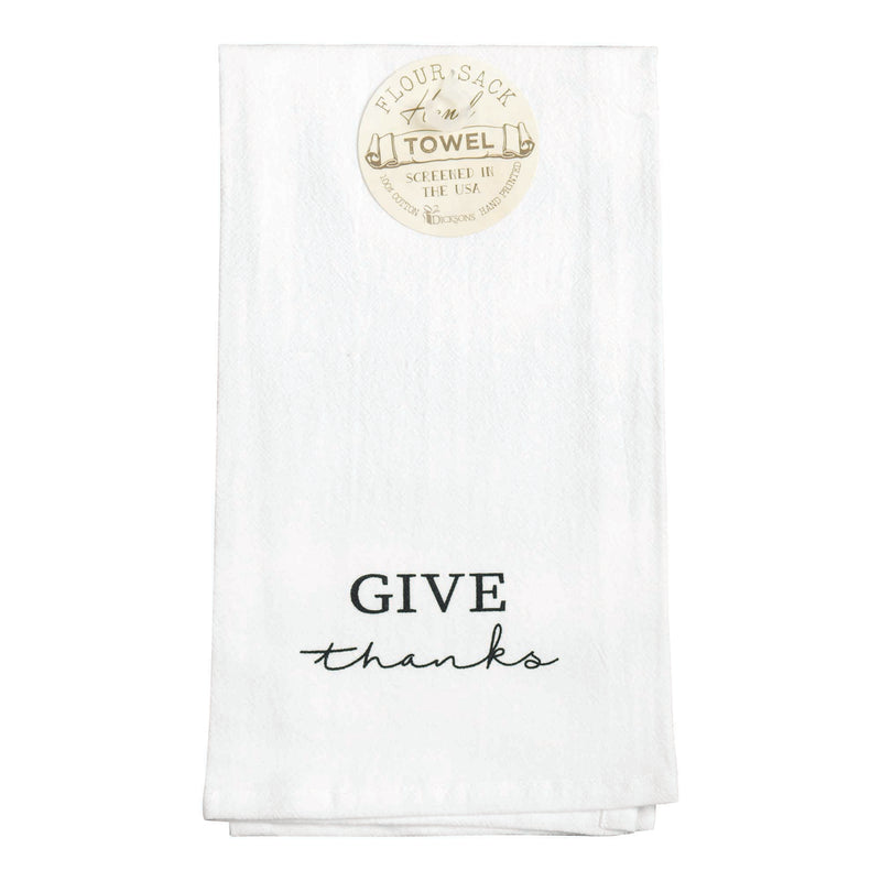 Give Thanks Cotton Flour Sack Kitchen Towel