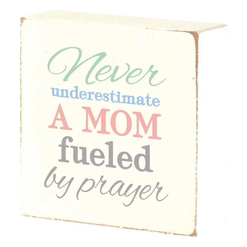 Mom Fueled by Prayer Small Tabletop Plaque