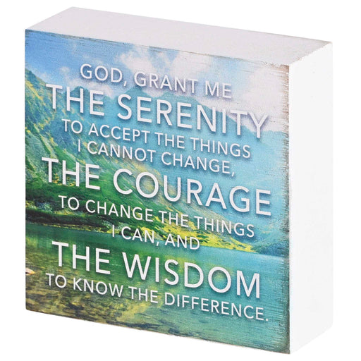 Serenity Prayer Mountain Lake Tabletop Plaque