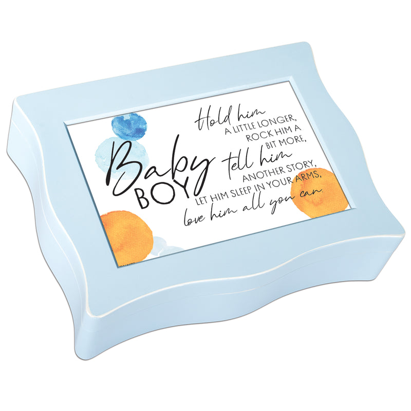 Baby Boy Hold Him a Little Longer Musical Keepsake Box