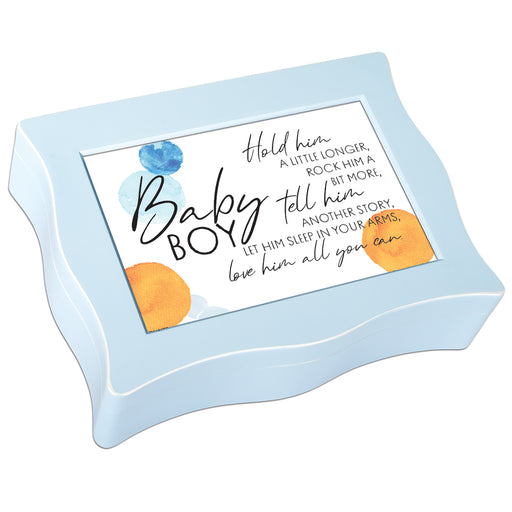 Baby Boy Hold Him a Little Longer Musical Keepsake Box