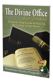 Book titled 'The Divine Office for Dodos' with a green cover and text.