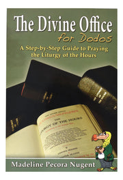 Book cover of 'The Divine Office for Dodos' with a cartoon character and text.