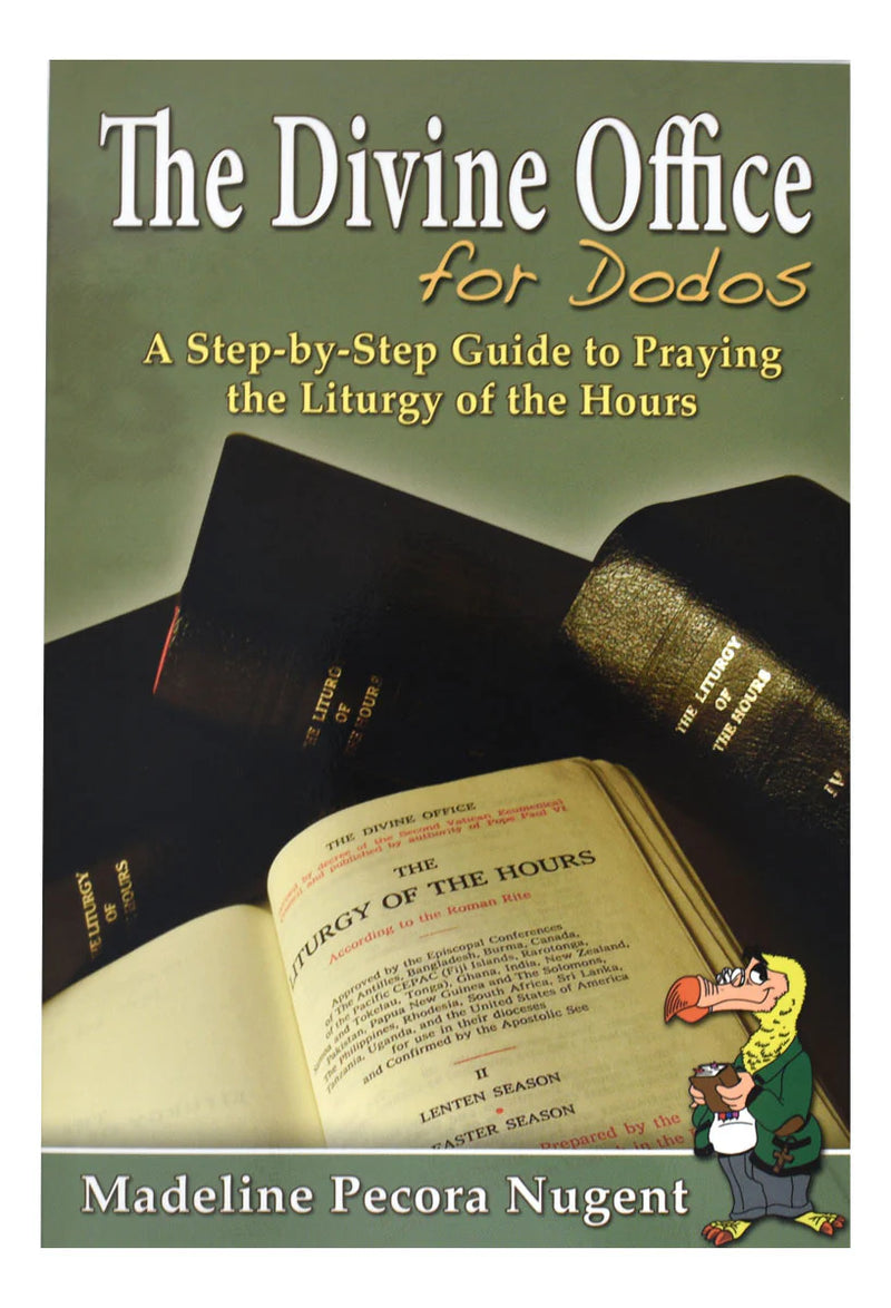 Book cover of 'The Divine Office for Dodos' with a cartoon character and text.