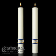 Eternal Glory matching complementing altar candle, sold as a pair by Cathedral