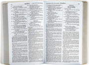 Open book displaying text on a white background