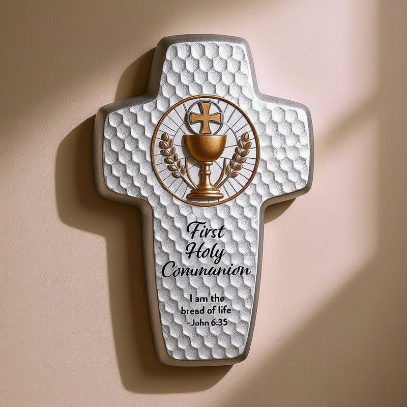 Bread of Life First Communion Wall Cross