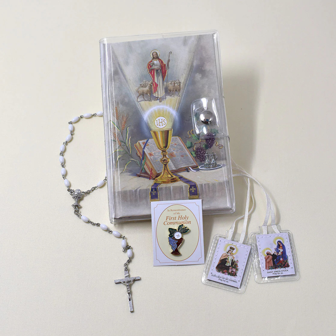 Redger Complete Set First Communion Vinyl Wallet Set for Girls | Come My Jesus Mass Book ...