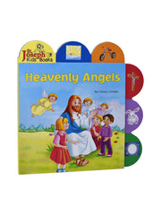 Children's book titled 'Heavenly Angels' by St. Joseph Kids' Books with colorful cover design.