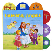 Children's book titled 'Heavenly Angels' by St. Joseph Kids Books with colorful illustrations on a white background.