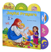 Children's book titled 'Joyful Prayers' by St. Joseph Kids Books with a colorful cover featuring a woman and children outdoors.