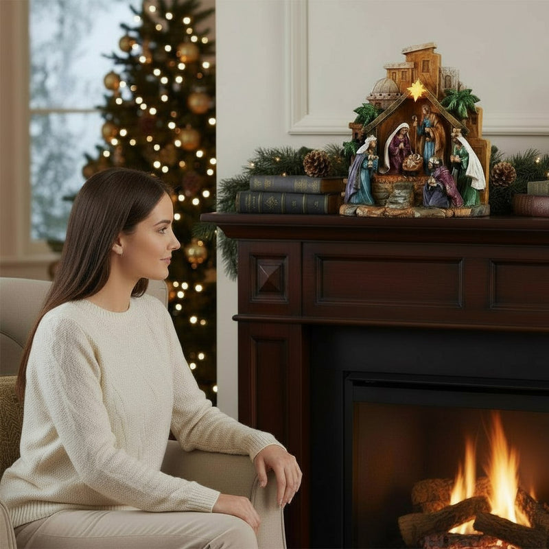 Nativity Scene Figure LED 8"H
