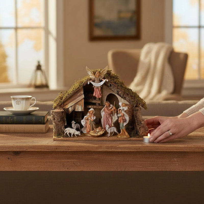Fontanini 8 Figure Nativity Set with Italian Stable 7.5" Scale