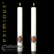Lilium matching complementing altar candle, sold as a pair by Cathedral