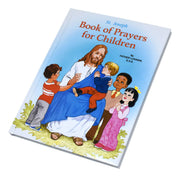 Book titled 'St. Joseph Book of Prayers for Children' with a colorful cover featuring Jesus and children.