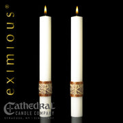 Luke 24 matching complementing altar candle, sold as a pair by Cathedral