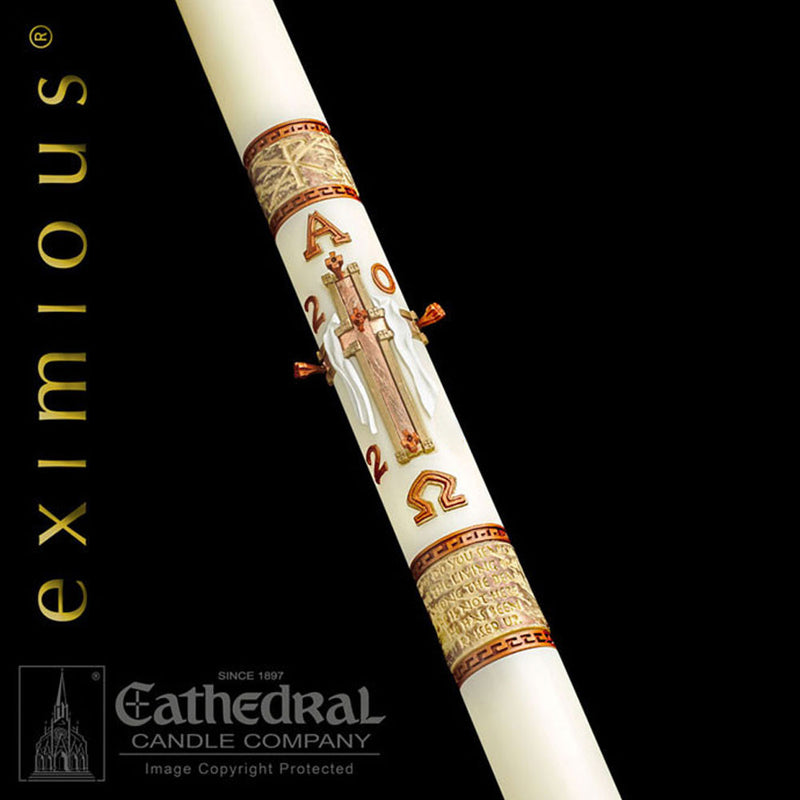 Luke 24 51% beeswax Paschal candle by Cathedral