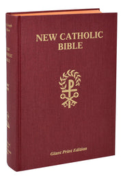Maroon Bible with gold text and emblem on a white background