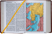 Open book with a map of ancient Near East and corresponding text