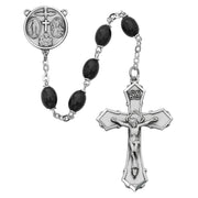 Black wood rosary with sterling silver center and crucifix