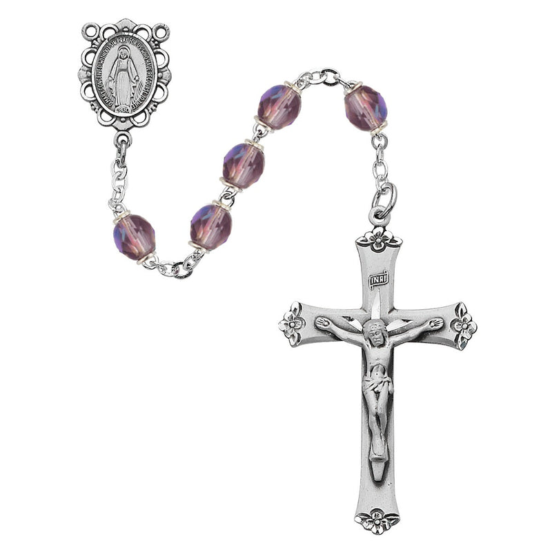 June – Lavender glass birth-month rosary
