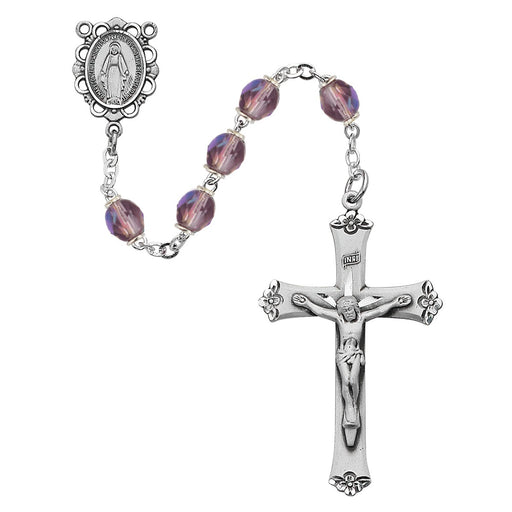 June Light lavender Glass Birth-Month Rosary