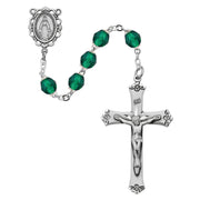 May – Dark green glass birth-month rosary
