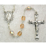 October – Pink glass birth-month rosary