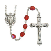 July – Red glass birth-month rosary