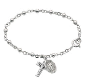 McVan 912L sterling silver baby rosary bracelet with crucifix and Miraculous Medal