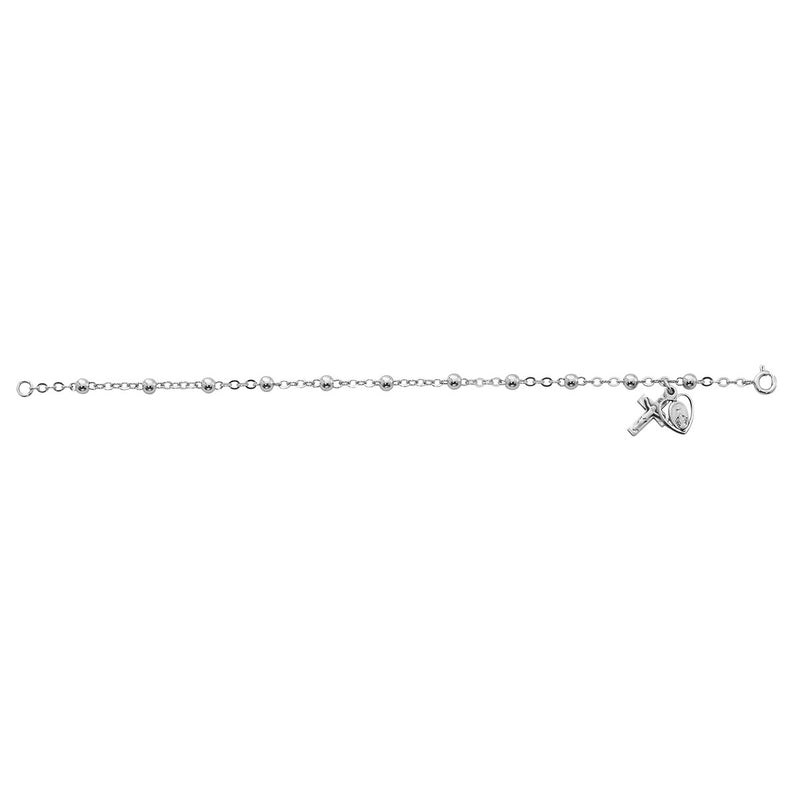Sterling Silver Miraculous Medal Rosary Bracelet – 4 mm