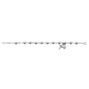 Sterling silver Miraculous Medal rosary bracelet with 6 mm beads