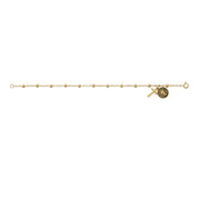 St. Benedict rosary bracelet in 14K gold over sterling silver with 4 mm beads