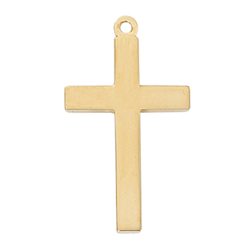 Classic Cross Necklace – 20 Inch Chain in gold over sterling silver