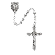 All Sterling Silver Rosary – 4 mm